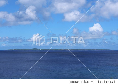 The blue sea and Kitadaito Island seen from Minamidaito Island in Okinawa The blue sea and Kitadaito Island seen from Minamidaito Island in Okinawa 134148431