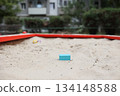Sandbox with various outdoor toys. Sandbox for children's games. Summer concept. 134148588
