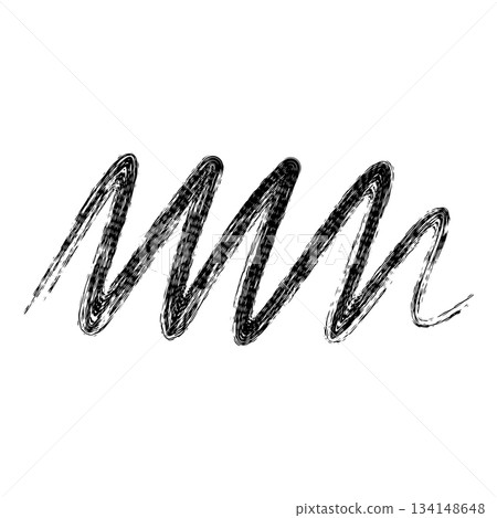 Black wavy hand drawn scribble line abstract sketch Black wavy hand drawn scribble line abstract sketch 134148648