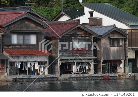 Scenery with a boathouse 134149201