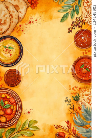 Indulge in the Delicious and Flavorful World of Indian Cuisine Featuring Unique Spices and Dishes 134149902