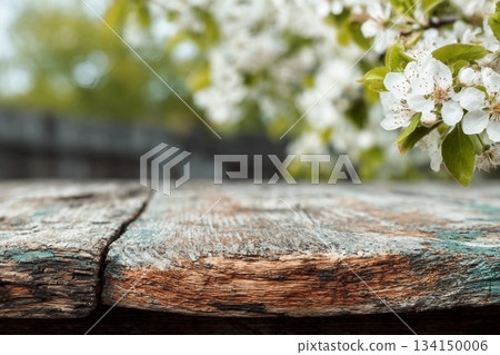 Empty old wooden table background 134150006