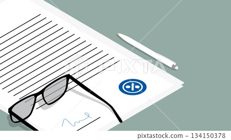 Isometric bank document reviewed and signed by a financial expert. Cartoon 3D vector concept isolated on white background Isometric bank document reviewed and signed by a financial expert. Cartoon 3D vector concept isolated on white background 134150378