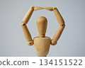 Drawing doll making circles by hand 134151522