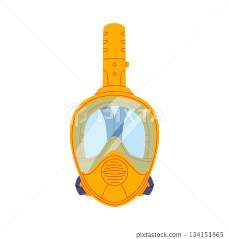 Yellow Swimming Mask and Goggles for Diving Underwater with Breathing Tube Vector Illustration Yellow Swimming Mask and Goggles for Diving Underwater with Breathing Tube Vector Illustration 134151865