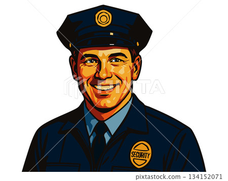 Male Security Guard in Uniform vector illustration Male Security Guard in Uniform vector illustration 134152071