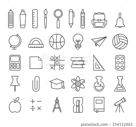 set, icon, school 134152081
