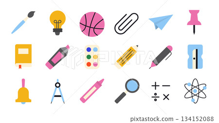 set, icon, school 134152088