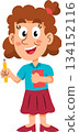 Student girl cartoon character, professions, job occupations, and specializations. 134152116