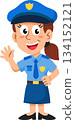 Police officer women cartoon character, professions, job occupations, and specializations. 134152121