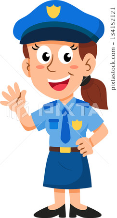 Police officer women cartoon character, professions, job occupations, and specializations. Police officer women cartoon character, professions, job occupations, and specializations. 134152121