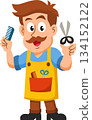 Barber cartoon character, professions, job occupations, and specializations. 134152122