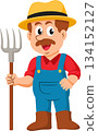 Farmer cartoon character, professions, job occupations, and specializations. 134152127