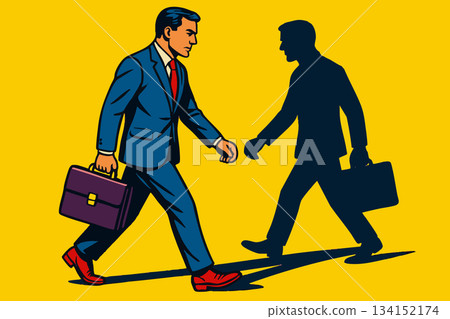 Businessman Confronting His Own Shadow Self vector Businessman Confronting His Own Shadow Self vector 134152174