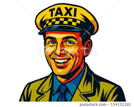 Taxi Driver in Uniform and Hatvector illustration 134152192