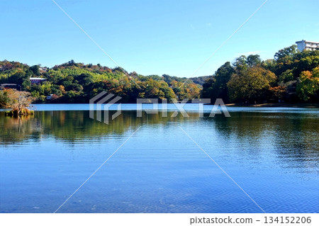 Lake Ippeki in the height of autumn 134152206