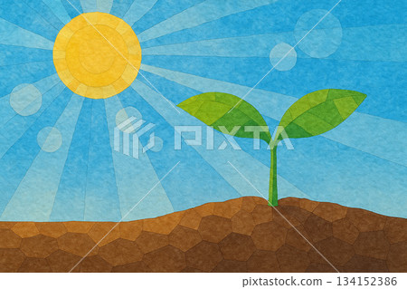 生命之息、生命、萌芽、誕生意象、拼貼風格 134152386