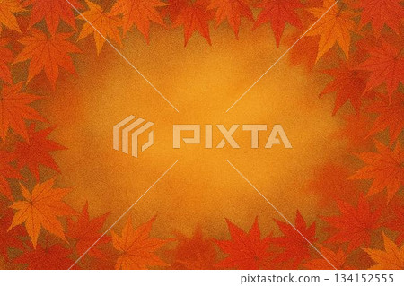 Frame material: Autumn leaves, maple leaves, autumn, sand painting style Frame material: Autumn leaves, maple leaves, autumn, sand painting style 134152555