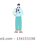 Man Student Character Stand with Backpack Engaged in Education and Study Vector Illustration 134153198