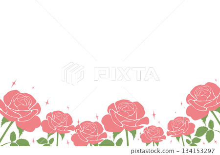Delicate Pink Rose Garden Bottom Border, valentine background Delicate Pink Rose Garden Bottom Border, valentine background 134153297
