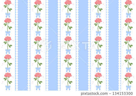 Pastel Pink Rose and Blue Ribbon with Lace Vertical Pattern, valentine background Pastel Pink Rose and Blue Ribbon with Lace Vertical Pattern, valentine background 134153300