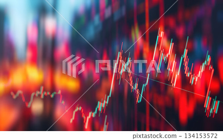 Cryptocurrency and financial charts showing digital coins, trading graphs, and investment data on a screen 134153572