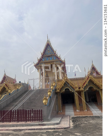 Exterior view of a Buddhist temple in Pathum Thani Province 134153681