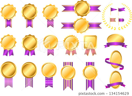 A luxurious gold medal set that can be used for rankings, etc. 134154629