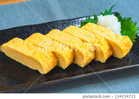 Rolled omelet, a classic Japanese dish Rolled omelet, a classic Japanese dish 134154715