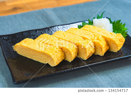 Rolled omelet, a classic Japanese dish Rolled omelet, a classic Japanese dish 134154717