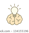 點亮的燈泡的插圖 134155196