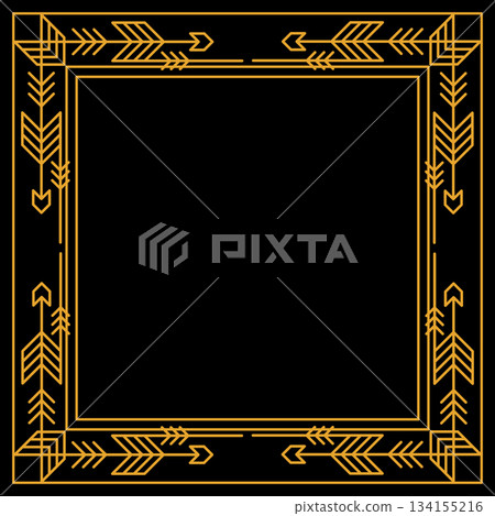 Line geometric frame. Tribal ethnic decorative linear background. 134155216