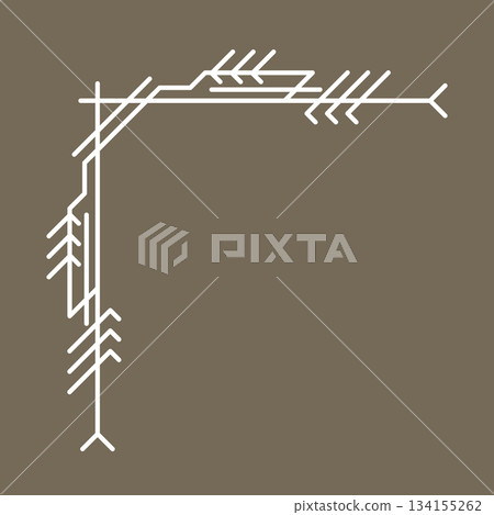 Line geometric corner. Tribal ethnic decorative linear element. Line geometric corner. Tribal ethnic decorative linear element. 134155262