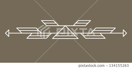 Line geometric element. Tribal ethnic decorative linear divider. Line geometric element. Tribal ethnic decorative linear divider. 134155263