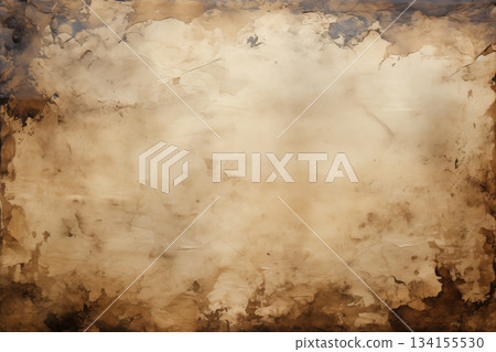 Old parchment paper. Vintage aged worn paper texture background. Natural pattern antique design art work and wallpaper. 134155530