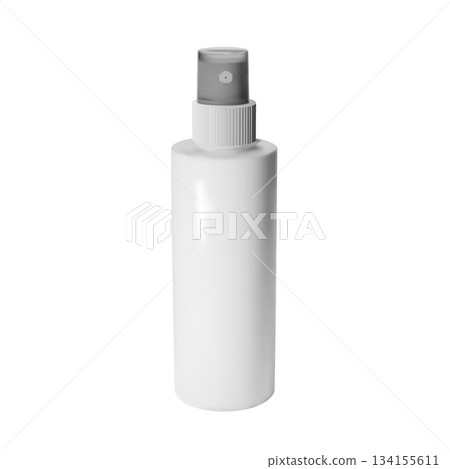 Realistic 3d mockup of a white spray bottle isolated on transparent background. 134155611