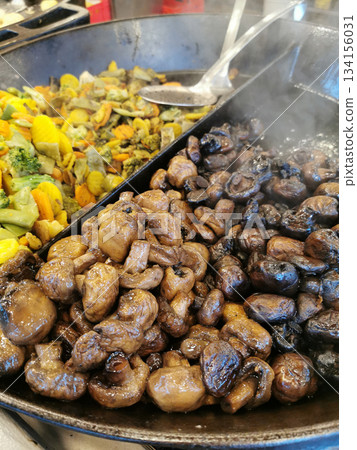 grilled mushrooms and vegetable grilled mushrooms and vegetable 134156031
