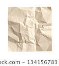 Crumpled Beige Paper Texture showcases a rich, textured background with deep, irregular folds, wrinkles, and creases 134156783