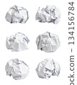 Collection of Crumpled White Paper Balls 134156784