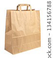 Kraft Paper Shopping Bag with Handles 134156788