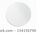 White Round Paper Mockup on Blank  Background 134156790