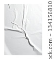 Crumpled White Paper Sheet Texture 134156810