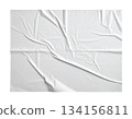 Crumpled White Paper with natural creases and folds, creating an organic, tactile texture 134156811
