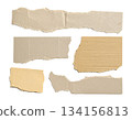 Torn Paper Scrap Collection in various shapes, sizes, and neutral tones 134156813