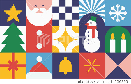 Cozy Retro Geometric Christmas Pattern Cozy Retro Geometric Christmas Pattern 134156893