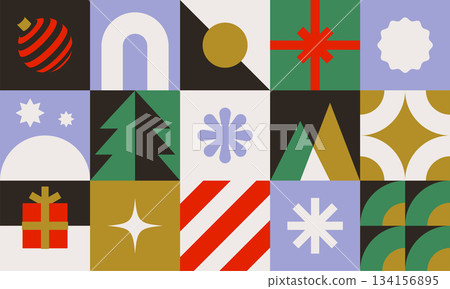 Modern Abstract Christmas Seamless Pattern Modern Abstract Christmas Seamless Pattern 134156895