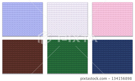 Knit pattern set in different colors - stitch patterns 134156898