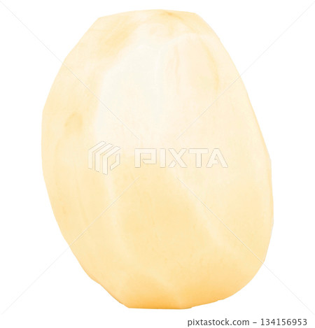 Potato isolated on white background pile peeled 134156953