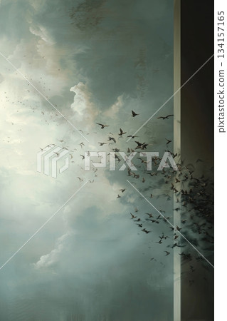 牆壁 牆 天空 134157165