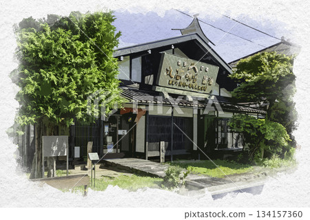 Watercolor style, Kamisuwa, Shinshuichi Miso, Marutakakura, Suwa City, Nagano Prefecture 134157360